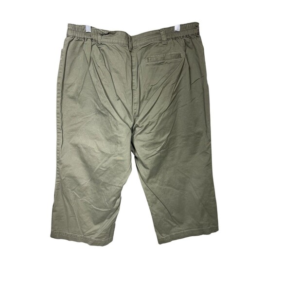 Karen Scott Woman Plus 16W Olive Green Capri Pants Snap Hem Stretch Cotton - Picture 2 of 16